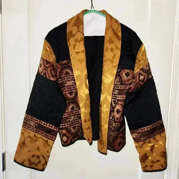 flashback Jackets & Blazers - Vintage Passports Black and orange jacket Size Med